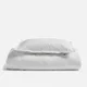ESPA White 100% Egyptian Cotton Sateen Stripe Duvet Set - Single