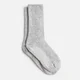 Grey Cashmere Ribbed Knit Socks