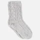 Grey Cashmere Cable Knit Socks