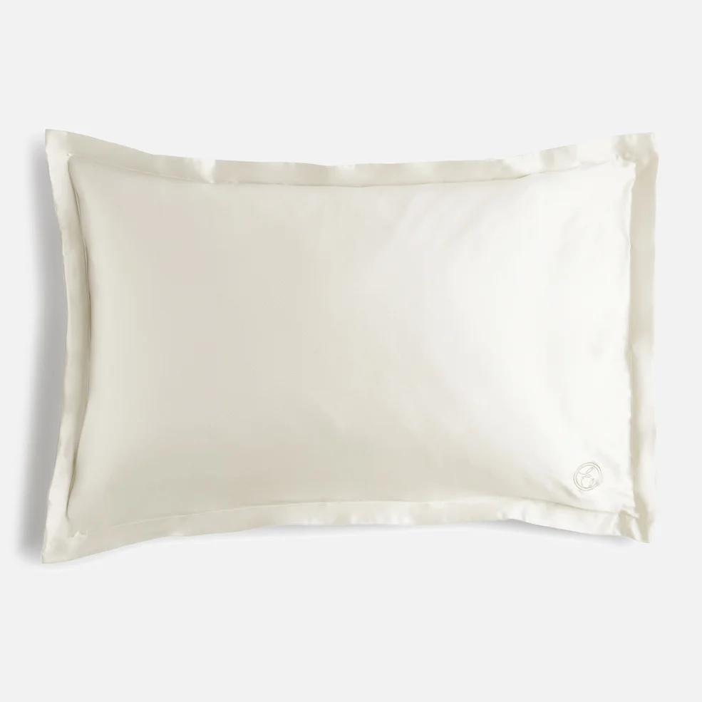 Oxford Edge Silk Pillowcase - Pearl White Image 1