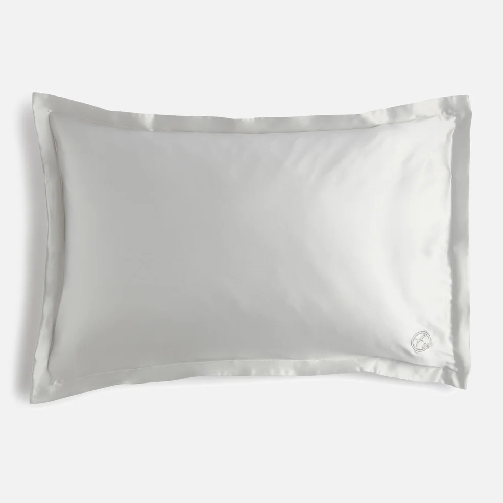 Oxford Edge Silk Pillowcase - Moonlight Grey Image 1