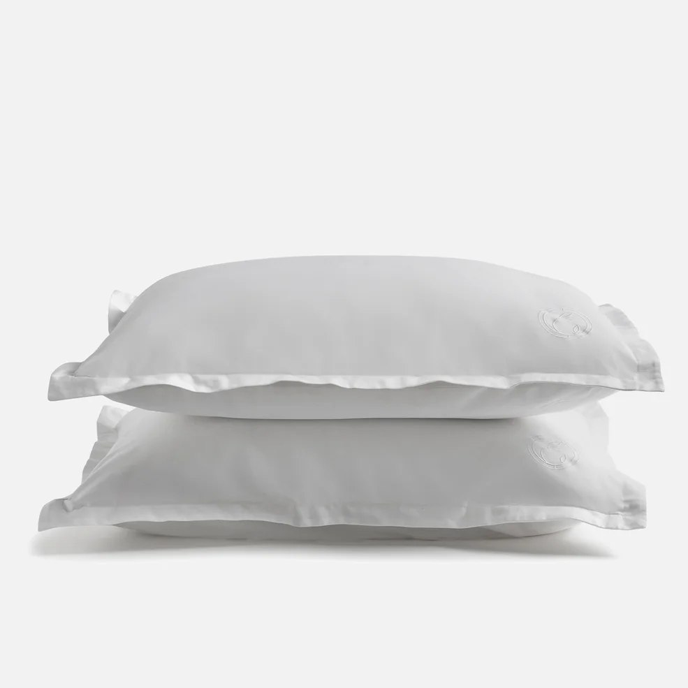 White 100% Egyptian Cotton Pillowcase Pair Image 1
