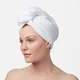 White Cotton Ribbed Hair Wrap