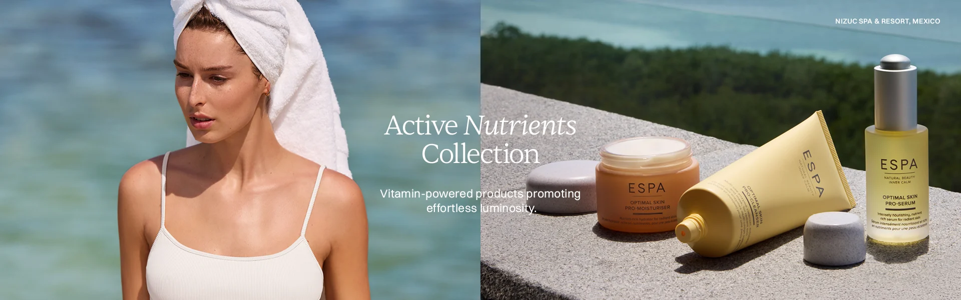 Active Nutrients Collection vitamin powered products promoting effortless luminosity