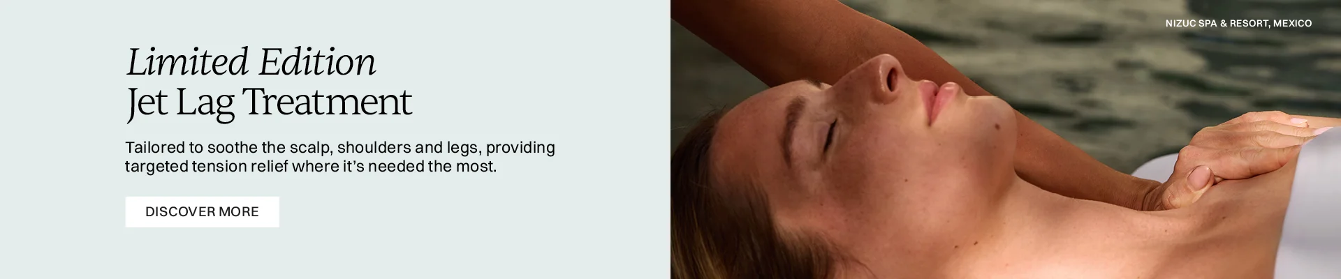 Limited Edition Jet Lag Treatment tailored to soothe tje scalp, shoulders and legs, providing targeted tension relief where its needed the most