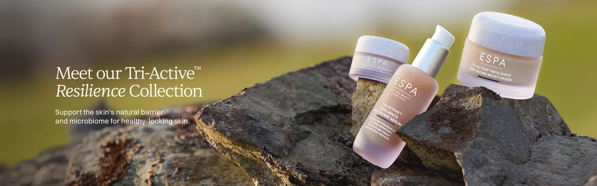 Meet our Tri Active Resilience Collection Support the skin's natural barrier and microbiome for healthy-looking skin serum eye moisturiser